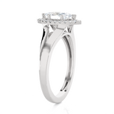 7/8 ctw Marquise Lab Grown Diamond Halo Engagement Ring
