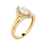 7/8 ctw Marquise Lab Grown Diamond Halo Engagement Ring
