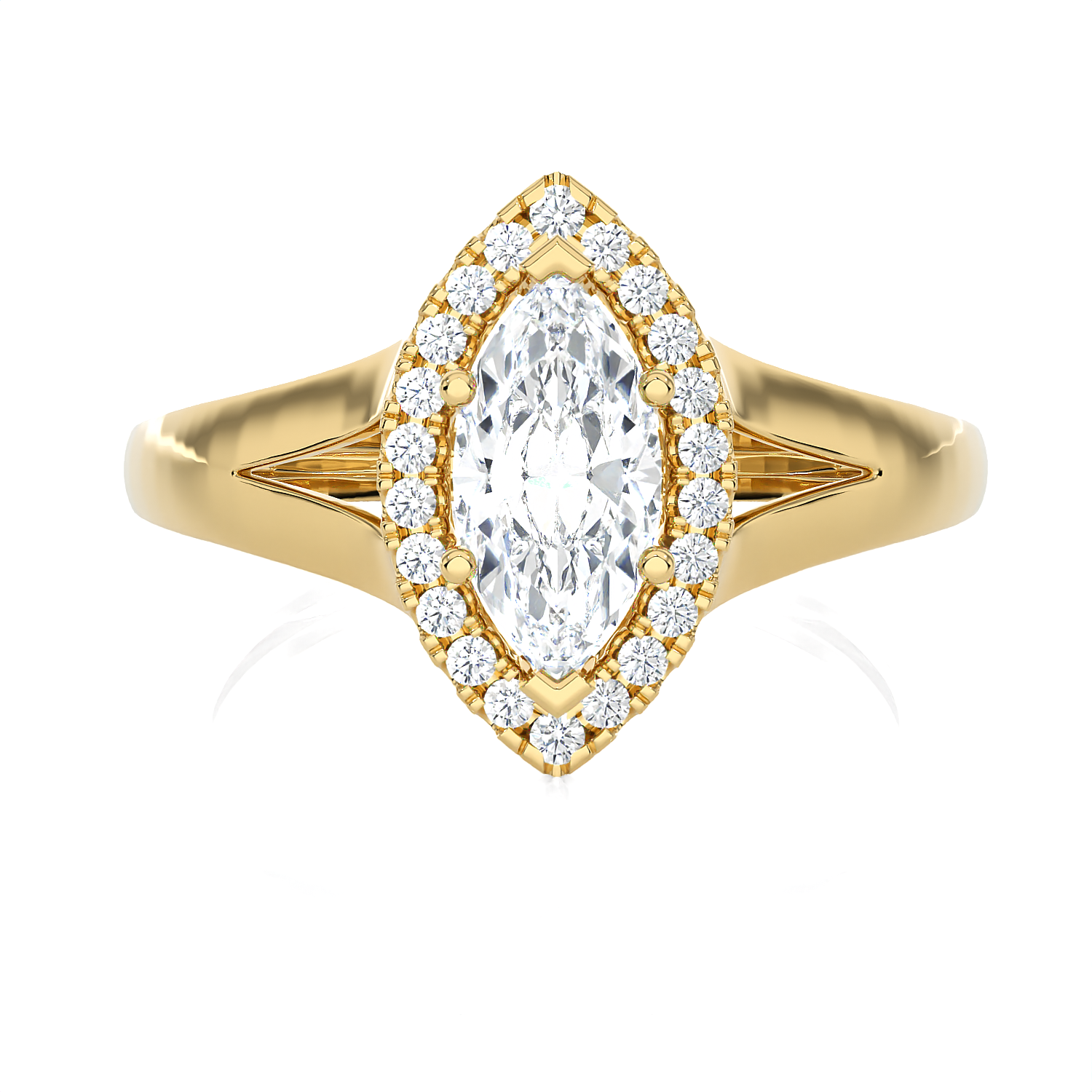 7/8 ctw Marquise Lab Grown Diamond Halo Engagement Ring