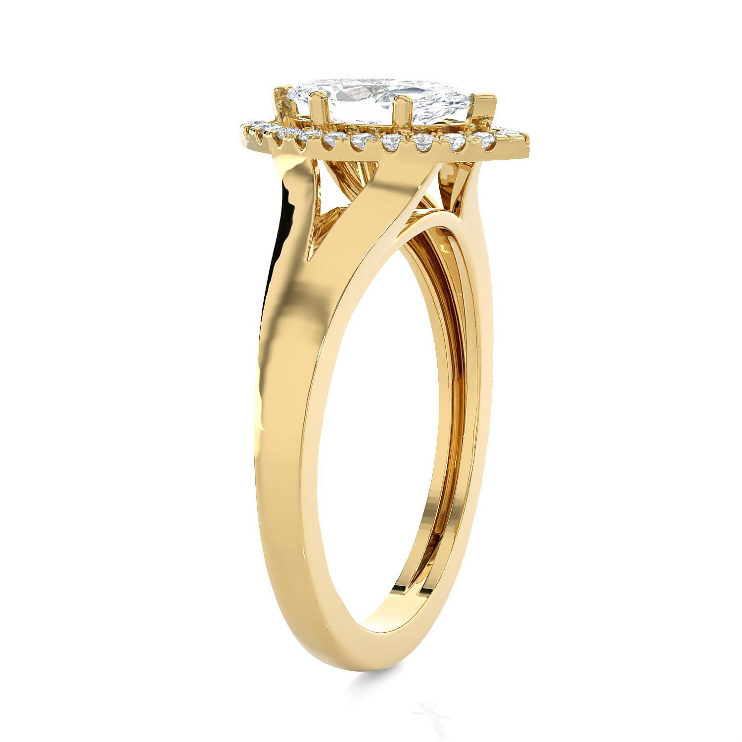 7/8 ctw Marquise Lab Grown Diamond Halo Engagement Ring