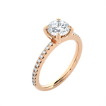 1 1/5 ctw Round Lab Grown Diamond Side Stone Engagement Ring