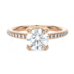 1 1/5 ctw Round Lab Grown Diamond Side Stone Engagement Ring