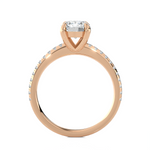 1 1/5 ctw Round Lab Grown Diamond Side Stone Engagement Ring