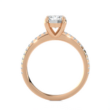 1 1/5 ctw Round Lab Grown Diamond Side Stone Engagement Ring