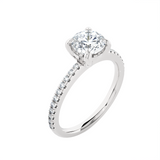1 1/5 ctw Round Lab Grown Diamond Side Stone Engagement Ring