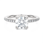 1 1/5 ctw Round Lab Grown Diamond Side Stone Engagement Ring