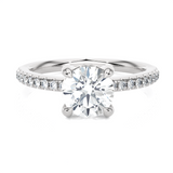 1 1/5 ctw Round Lab Grown Diamond Side Stone Engagement Ring