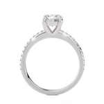 1 1/5 ctw Round Lab Grown Diamond Side Stone Engagement Ring