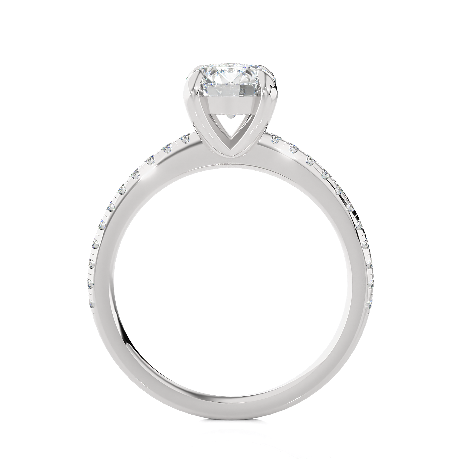 1 1/5 ctw Round Lab Grown Diamond Side Stone Engagement Ring