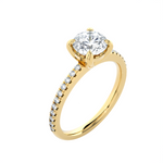 1 1/5 ctw Round Lab Grown Diamond Side Stone Engagement Ring