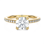 1 1/5 ctw Round Lab Grown Diamond Side Stone Engagement Ring