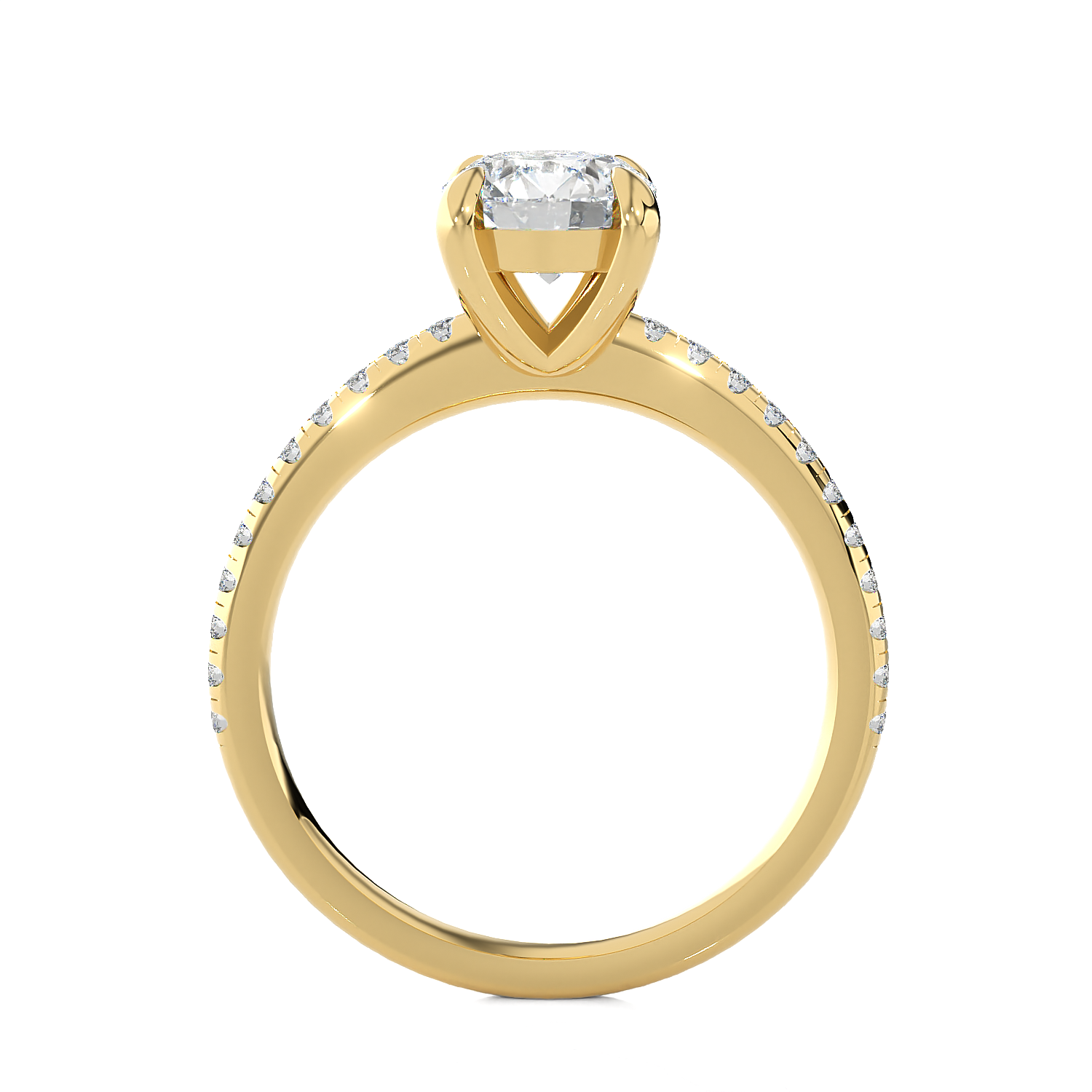 1 1/5 ctw Round Lab Grown Diamond Side Stone Engagement Ring