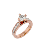 1 1/5 ctw Round Lab Grown Diamond Side Stone Engagement Ring