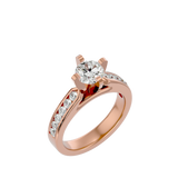 1 1/5 ctw Round Lab Grown Diamond Side Stone Engagement Ring