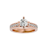 1 1/5 ctw Round Lab Grown Diamond Side Stone Engagement Ring