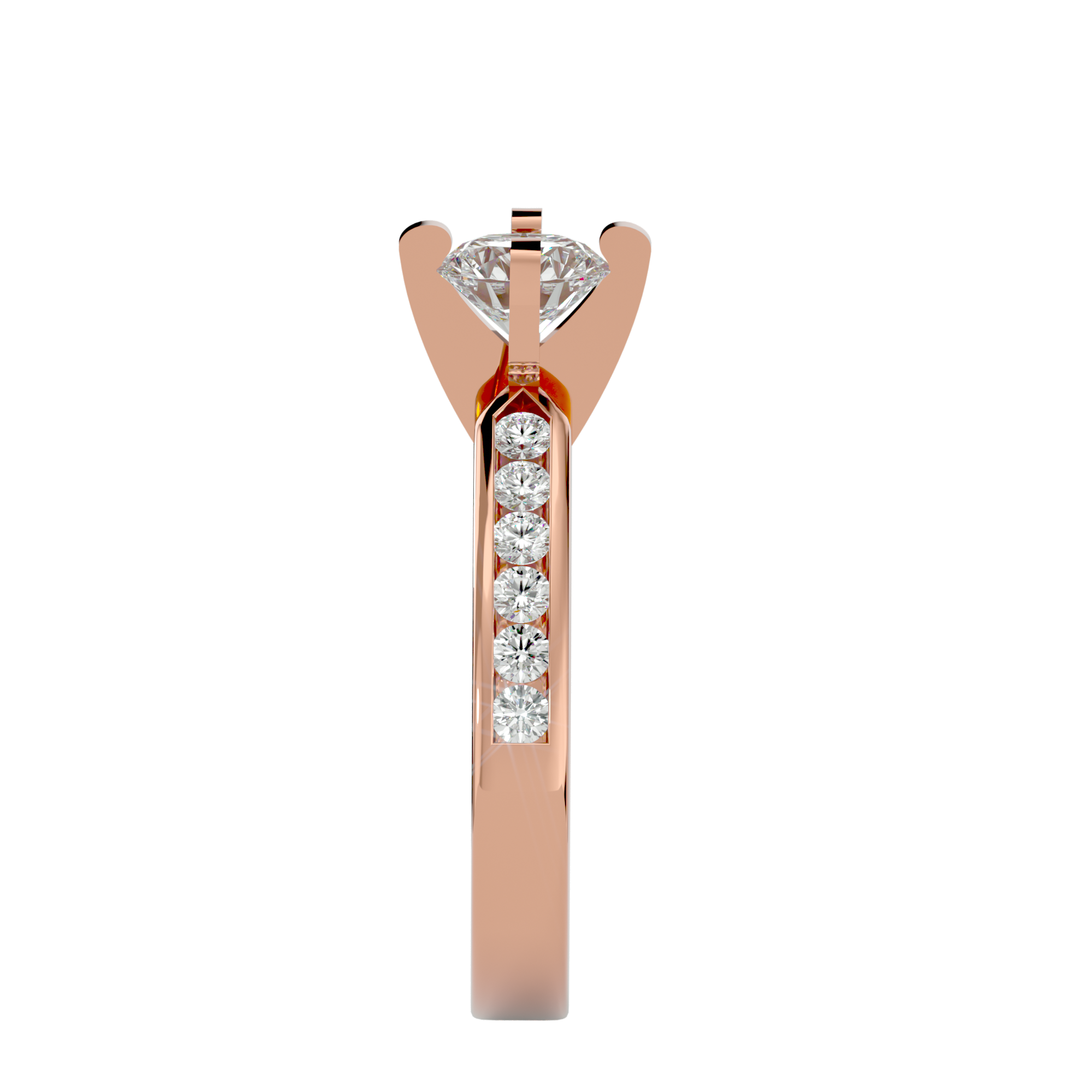 1 1/5 ctw Round Lab Grown Diamond Side Stone Engagement Ring