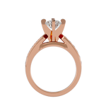 1 1/5 ctw Round Lab Grown Diamond Side Stone Engagement Ring