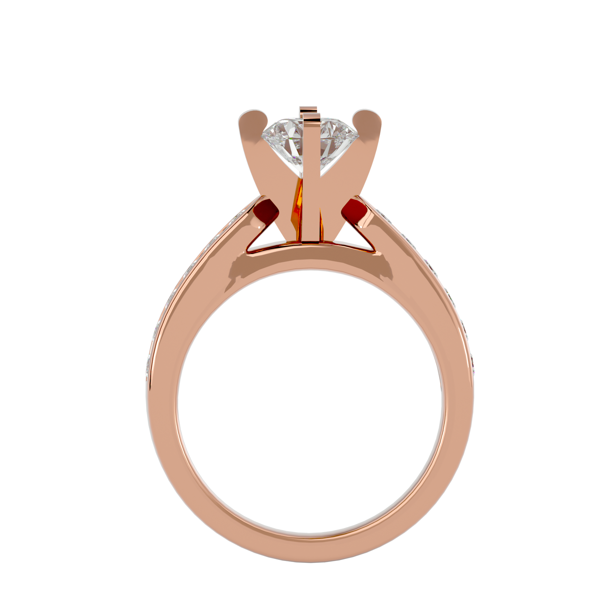 1 1/5 ctw Round Lab Grown Diamond Side Stone Engagement Ring