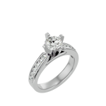 1 1/5 ctw Round Lab Grown Diamond Side Stone Engagement Ring