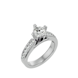1 1/5 ctw Round Lab Grown Diamond Side Stone Engagement Ring