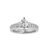 1 1/5 ctw Round Lab Grown Diamond Side Stone Engagement Ring