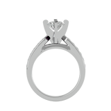 1 1/5 ctw Round Lab Grown Diamond Side Stone Engagement Ring