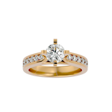 1 1/5 ctw Round Lab Grown Diamond Side Stone Engagement Ring