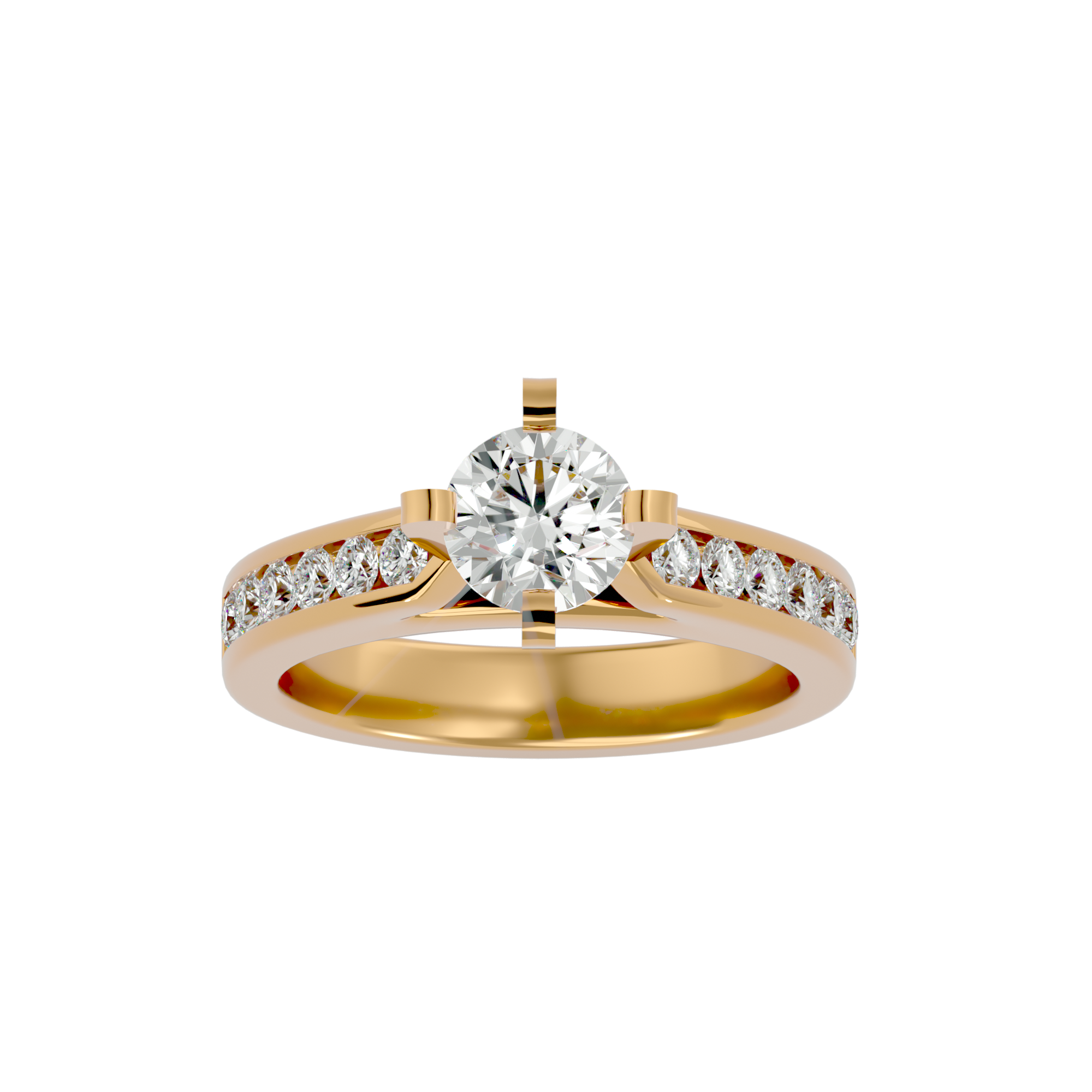 1 1/5 ctw Round Lab Grown Diamond Side Stone Engagement Ring