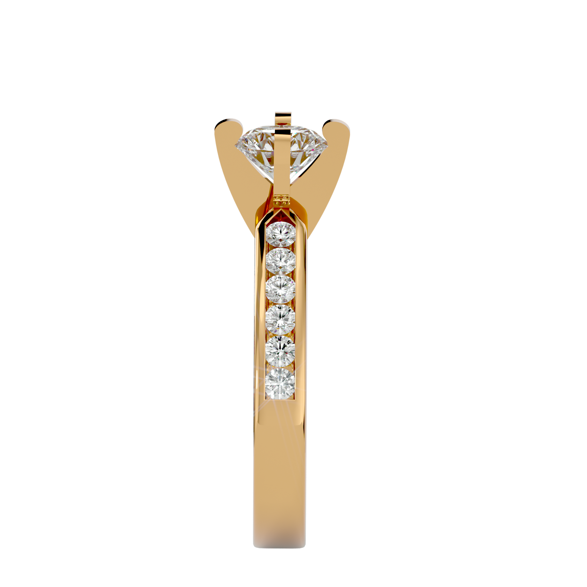 1 1/5 ctw Round Lab Grown Diamond Side Stone Engagement Ring