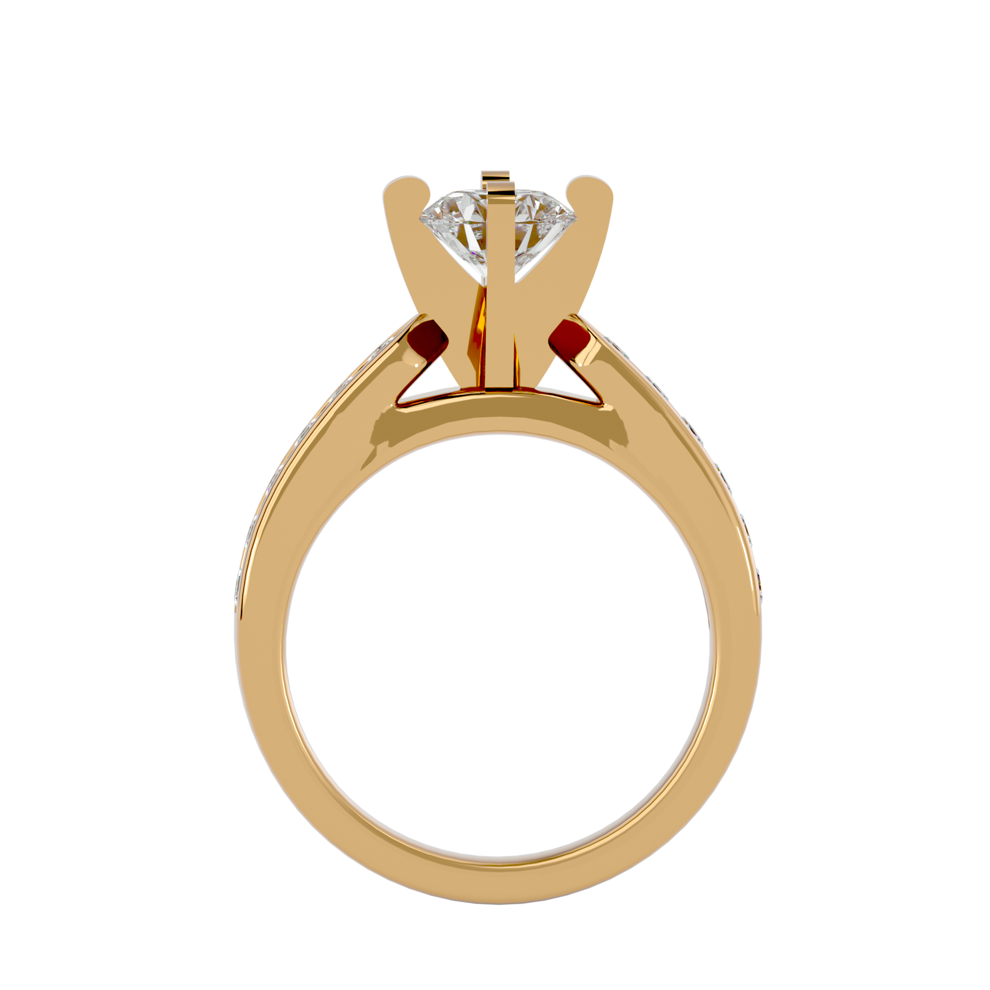 1 1/5 ctw Round Lab Grown Diamond Side Stone Engagement Ring