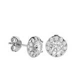 Round Lab Grown Diamond Halo Stud Earrings