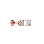 7/8 ctw Princess-Cut Lab Grown Diamond Solitaire Stud Earrings