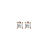 7/8 ctw Princess-Cut Lab Grown Diamond Solitaire Stud Earrings