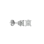 7/8 ctw Princess-Cut Lab Grown Diamond Solitaire Stud Earrings