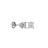7/8 ctw Princess-Cut Lab Grown Diamond Solitaire Stud Earrings