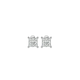 7/8 ctw Princess-Cut Lab Grown Diamond Solitaire Stud Earrings