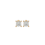 7/8 ctw Princess-Cut Lab Grown Diamond Solitaire Stud Earrings