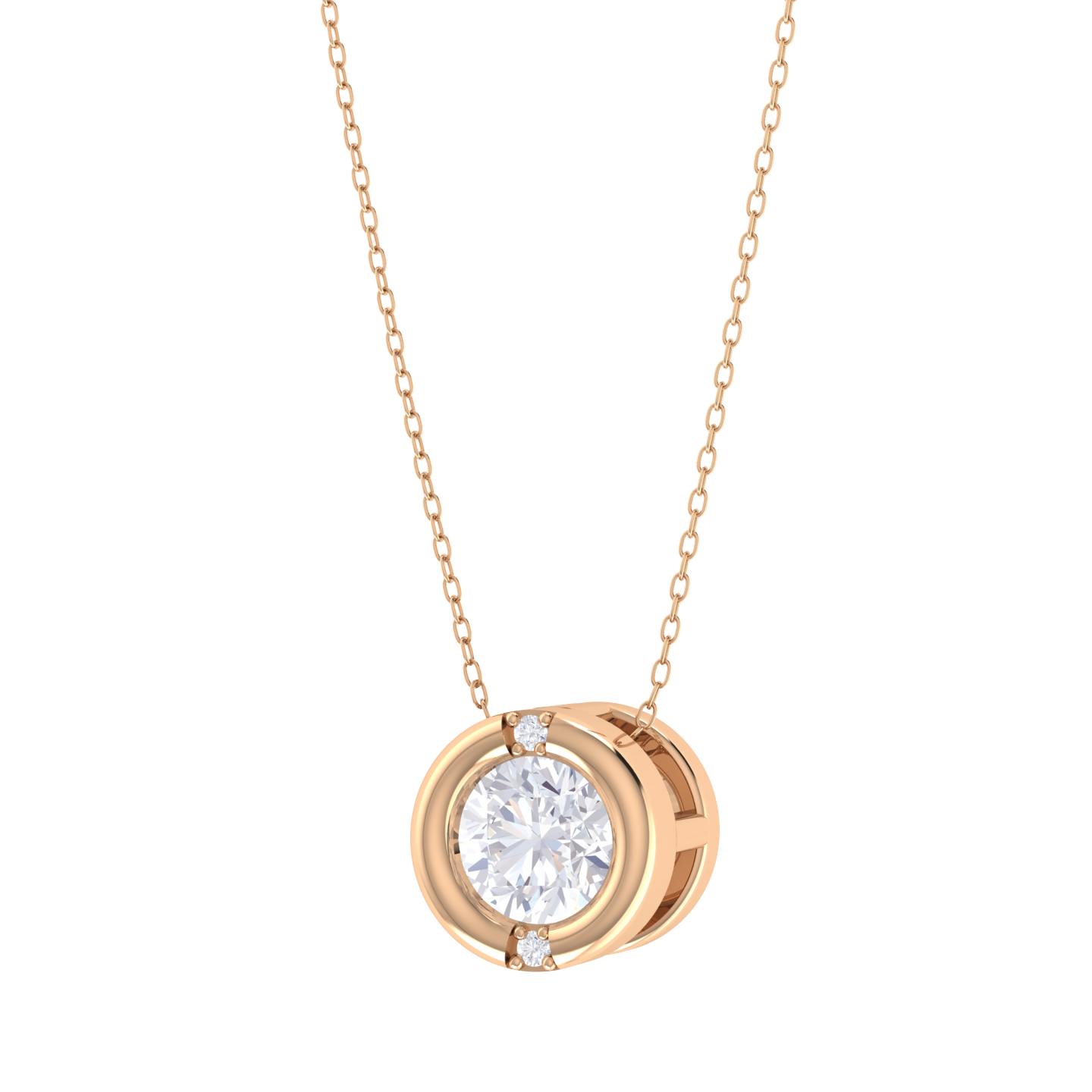 Round Lab Grown Diamond Solitaire Pendant