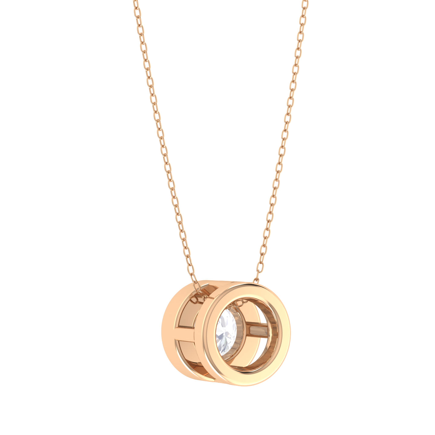 Round Lab Grown Diamond Solitaire Pendant