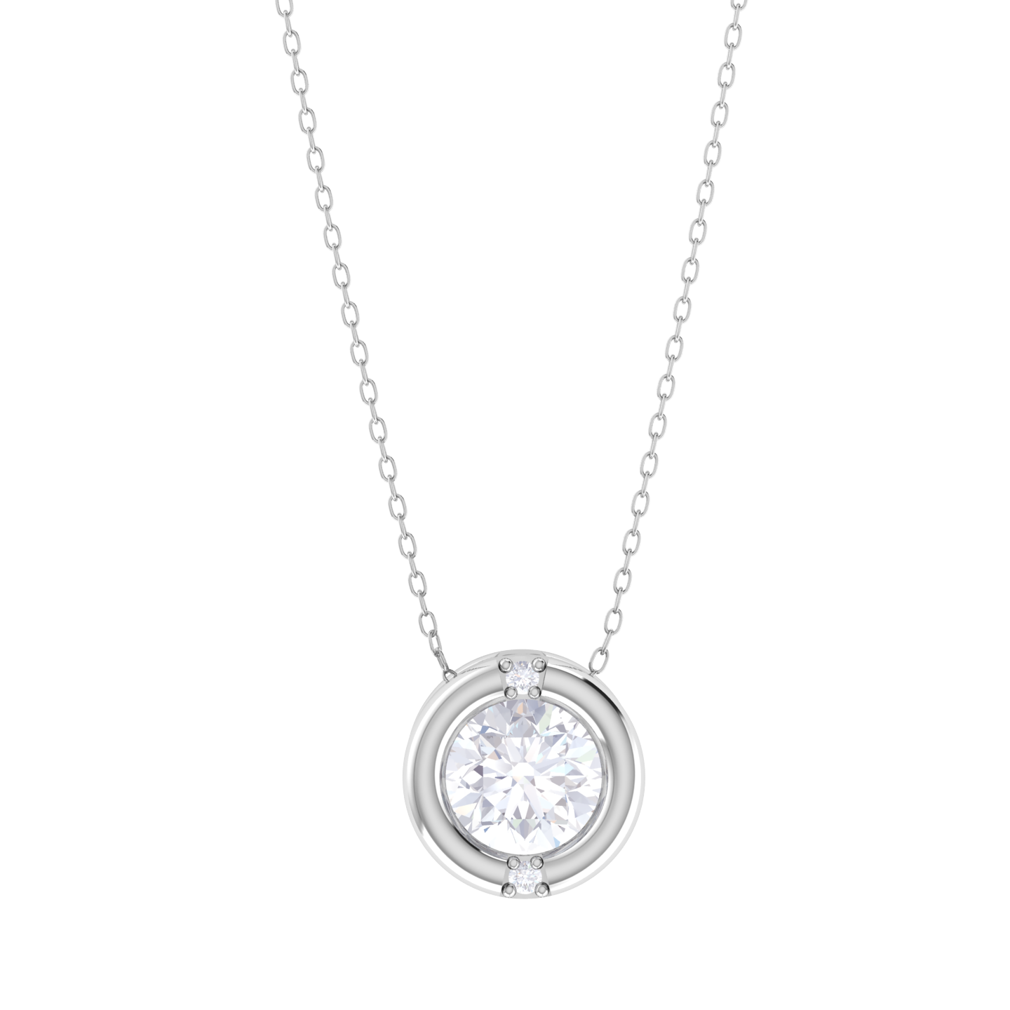 Round Lab Grown Diamond Solitaire Pendant