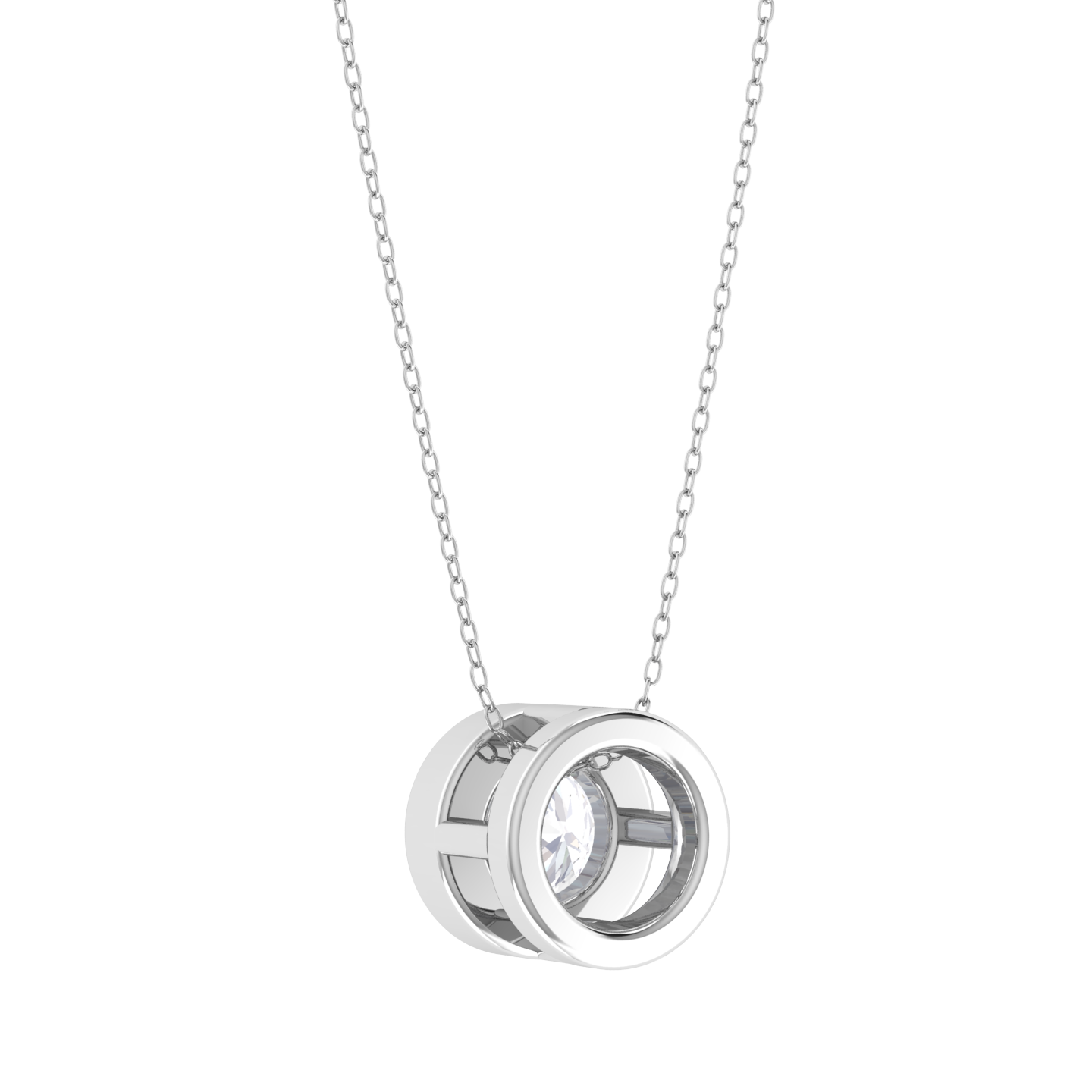 Round Lab Grown Diamond Solitaire Pendant