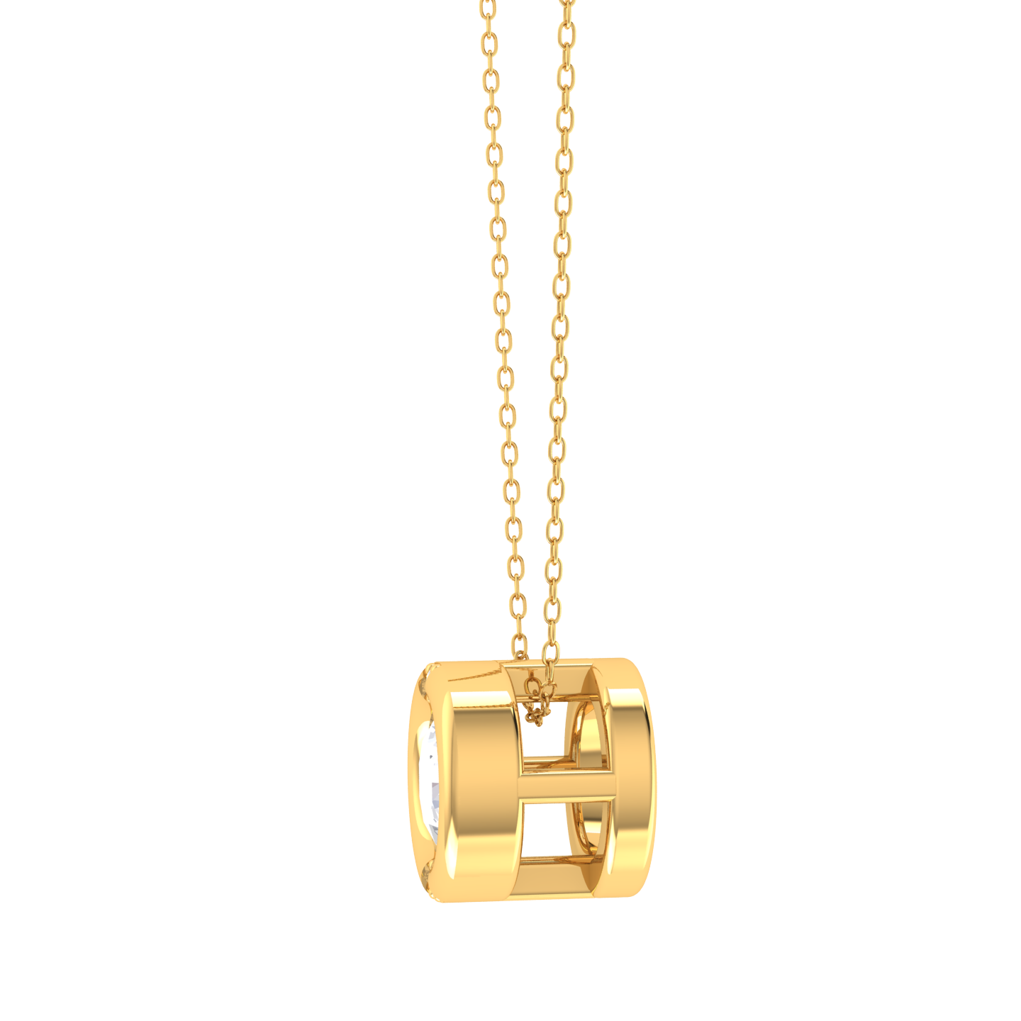 Round Lab Grown Diamond Solitaire Pendant