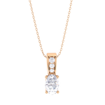 Oval Lab Grown Diamond Solitaire Pendant