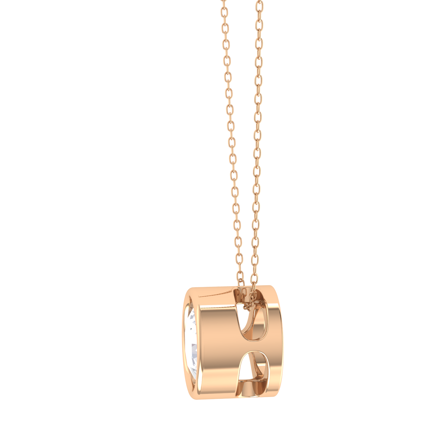 Round Lab Grown Diamond Solitaire Pendant