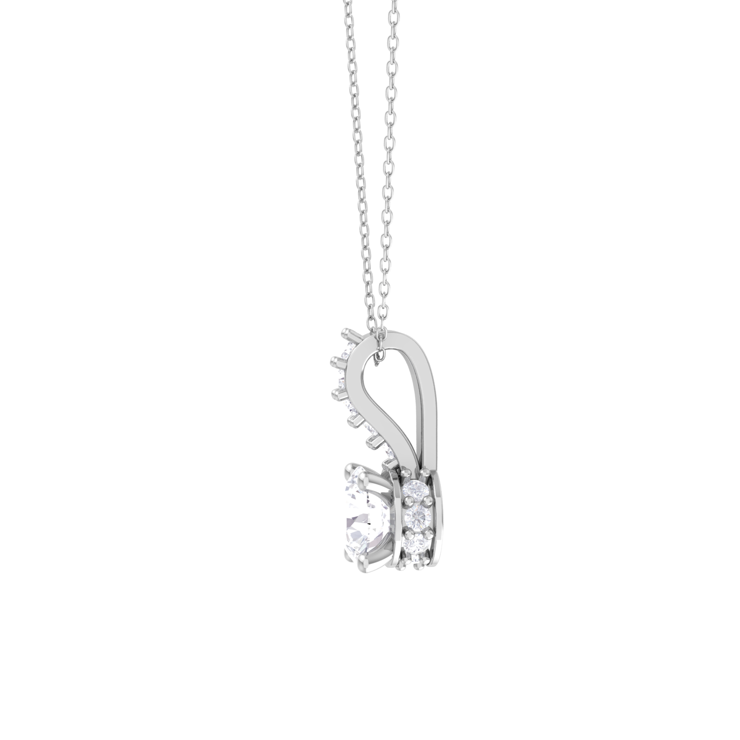 Round Lab Grown Diamond Solitaire Pendant