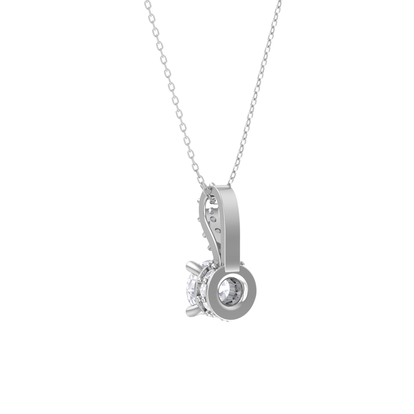 Round Lab Grown Diamond Solitaire Pendant