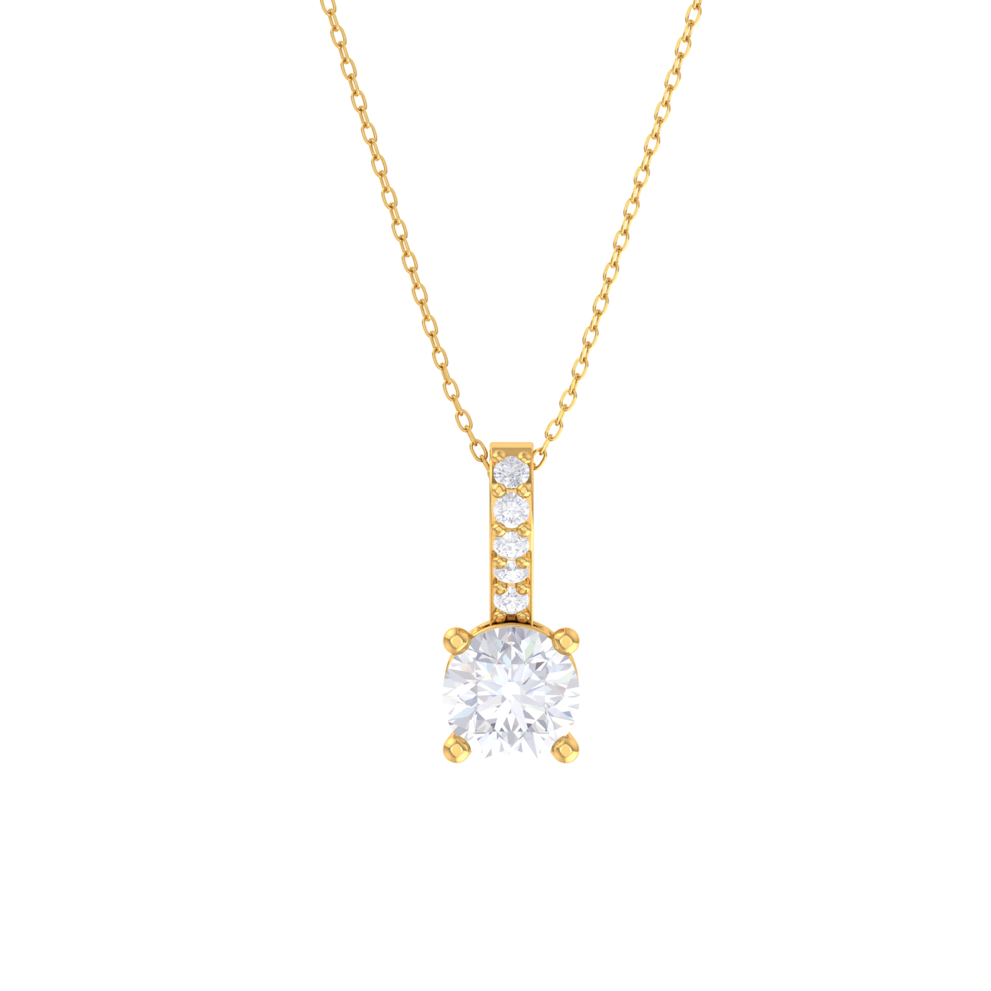 Round Lab Grown Diamond Solitaire Pendant
