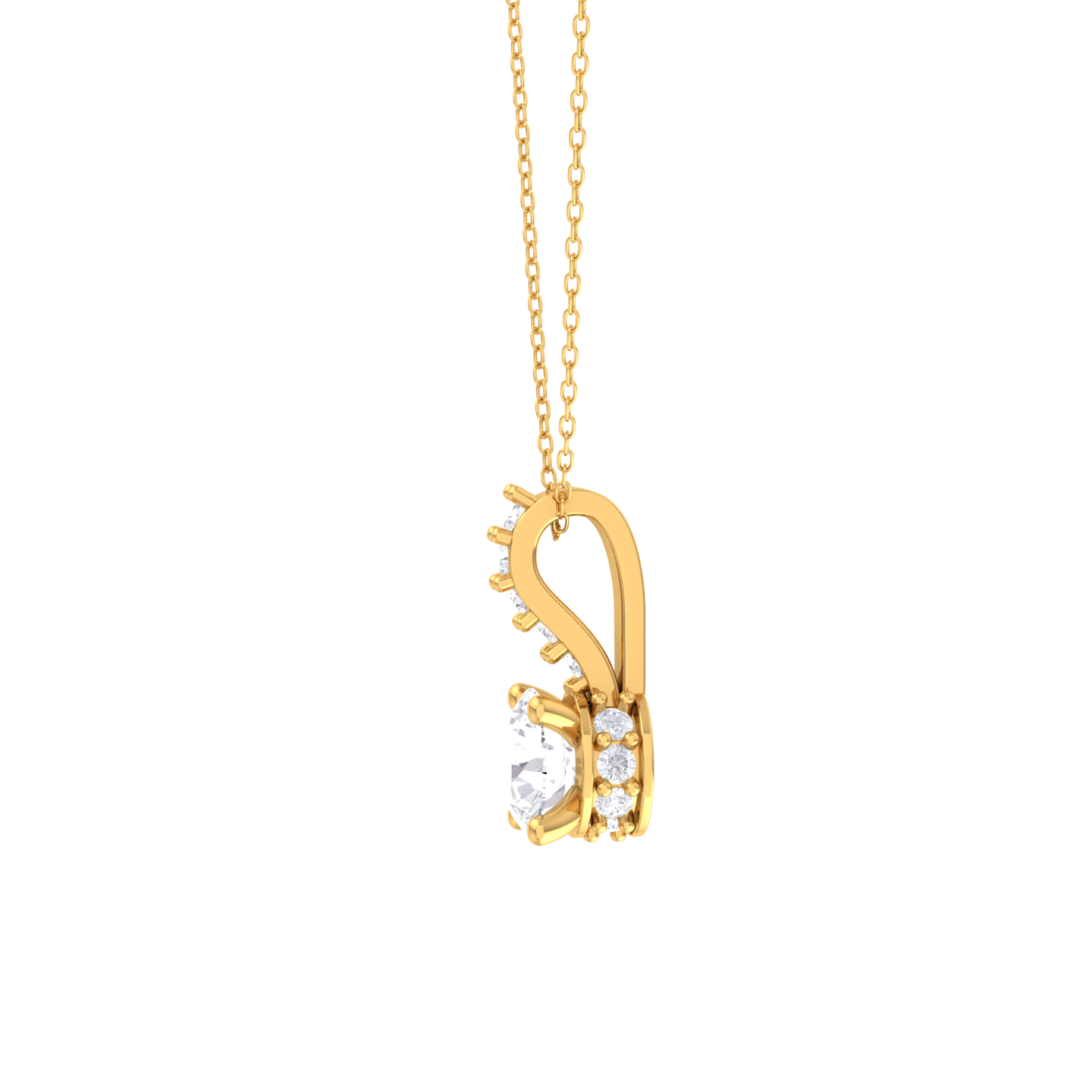 Round Lab Grown Diamond Solitaire Pendant