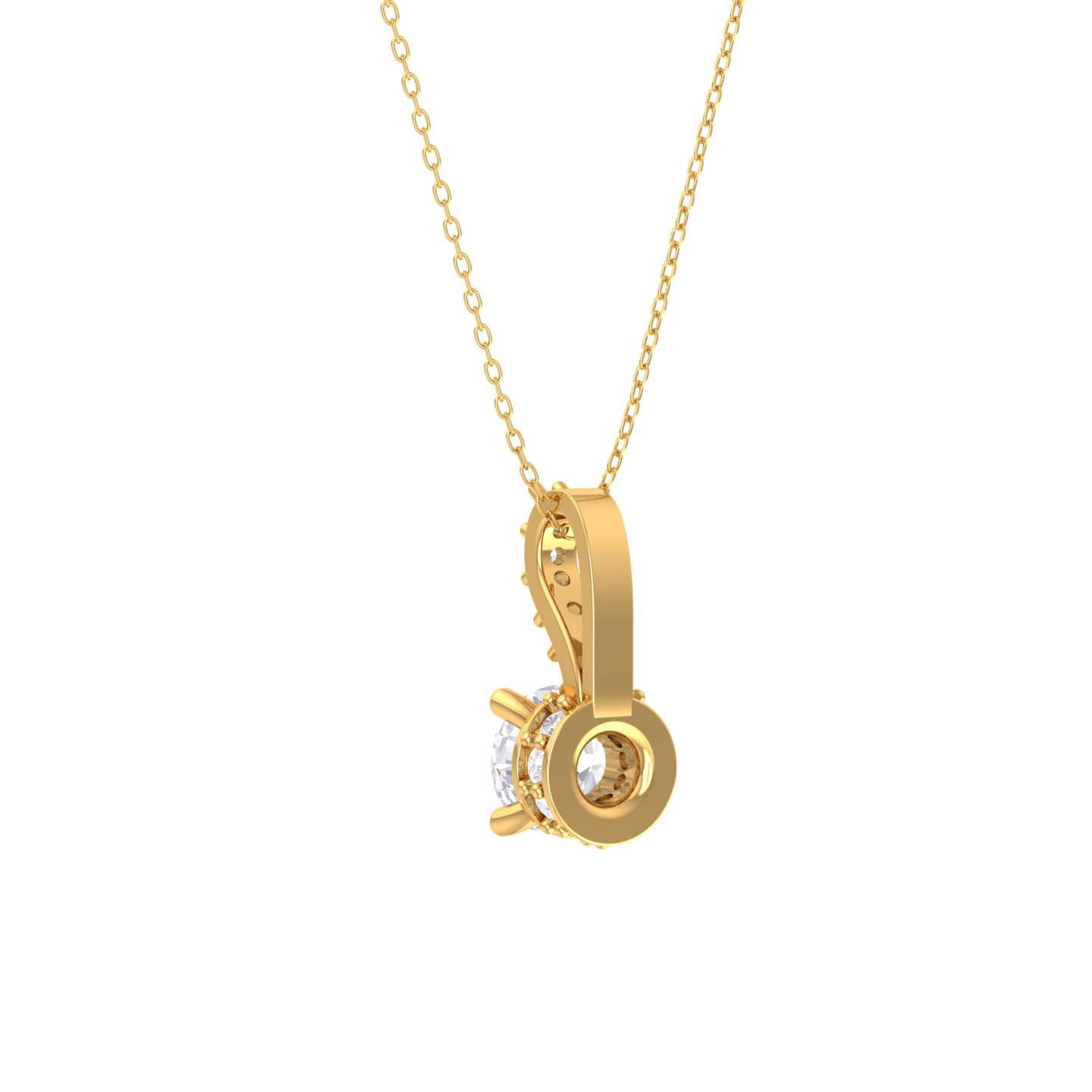Round Lab Grown Diamond Solitaire Pendant