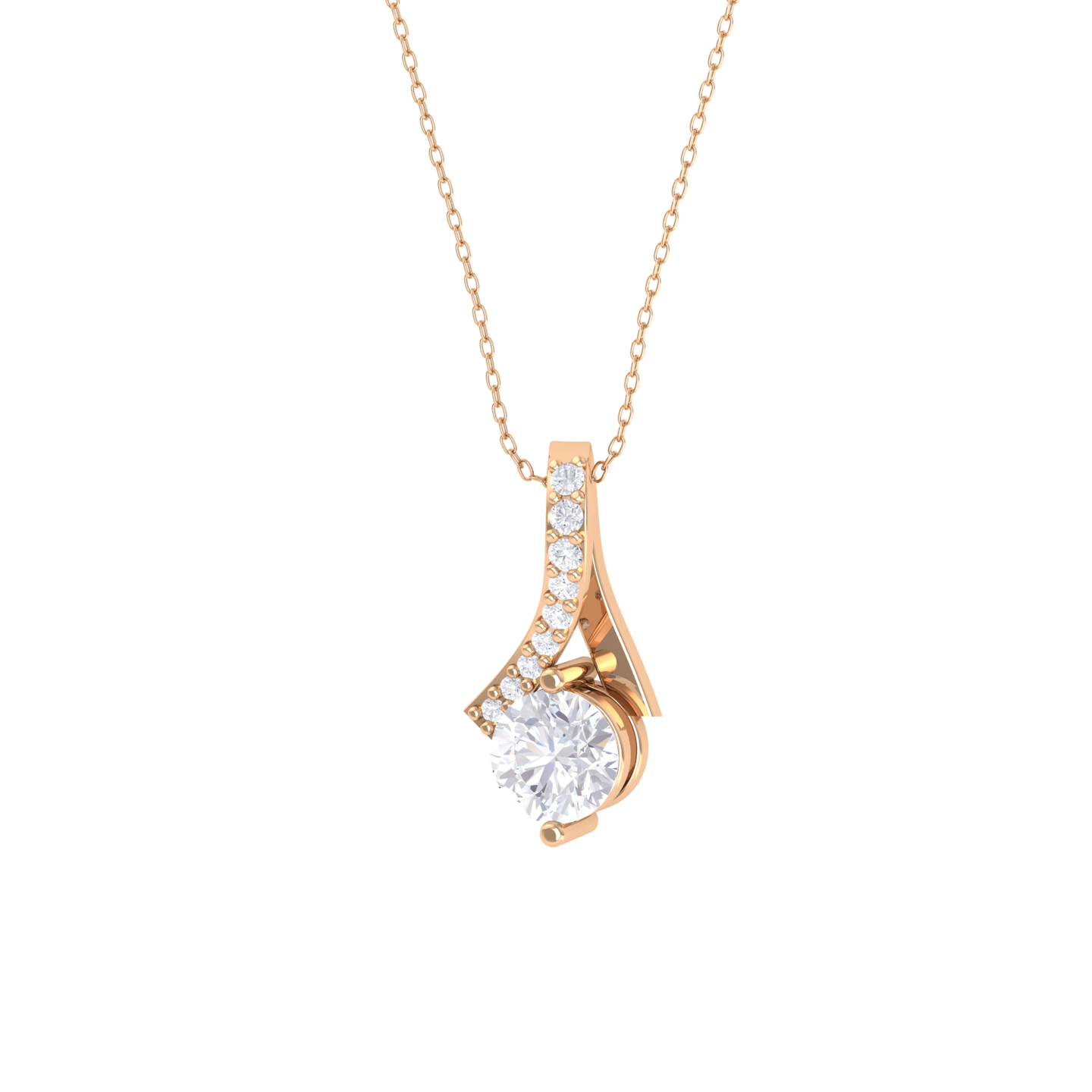 Round Lab Grown Diamond Solitaire Pendant